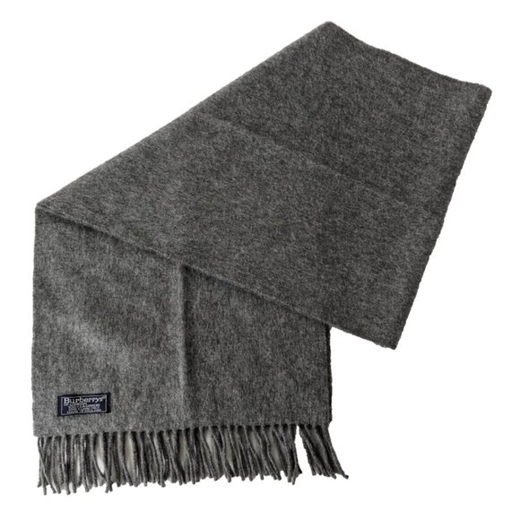 BURBERRY London Vintage Solid Knit 100% Cashmere Multifunctional Gray SCARF - Picture 1 of 8